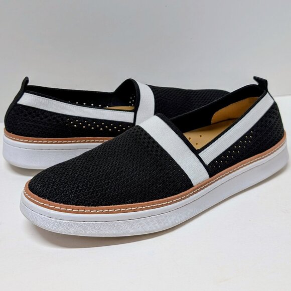 Talbots Brittany Knit Slip-On Sneakers in Black & White - Picture 1 of 12